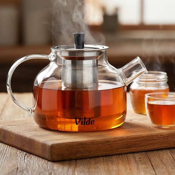 Värmetålig glaskanna med teinfuser 850 ml