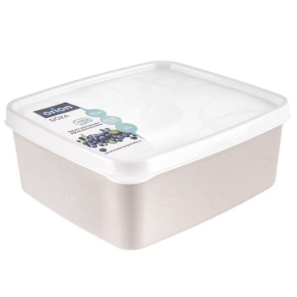 Beige matbehållare med lock 650 ml