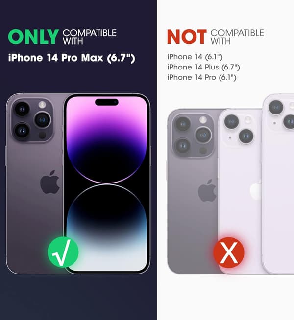 COVER TIL APPLE IPHONE 14 PRO MAX KLAR SORT BAGSIDER + MAGSAFE