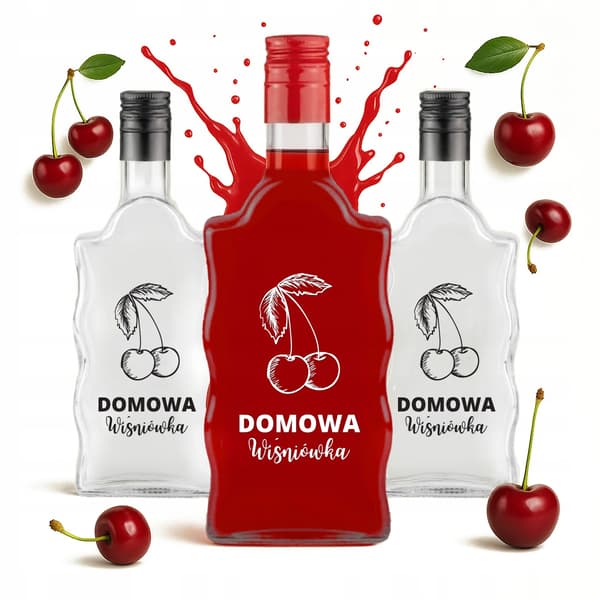 10x Wave-flaskor 500ml tryckta hemgjorda körsbärsvodkalikör alkohol