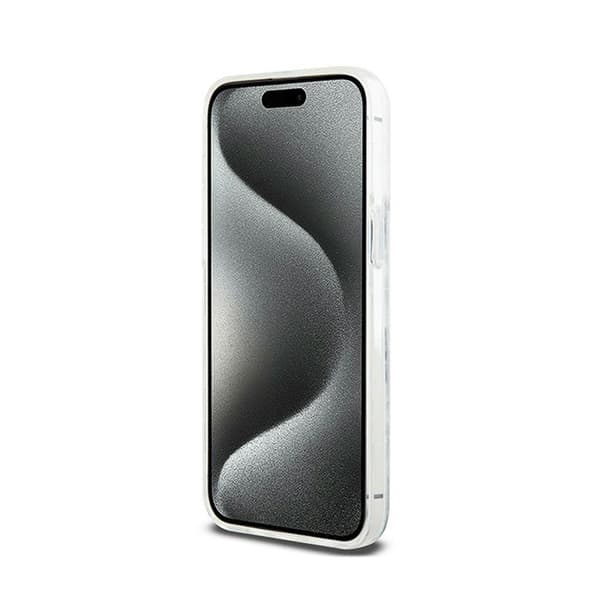 DKNY Liquid Glitter Multilogo - iPhone 15 Pro Max-skal (vitt)