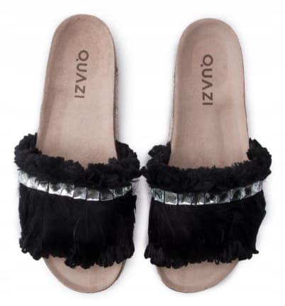 QUAZI DAME FLIP-FLOPS I SORTE LÆDER 37 3W1G11*