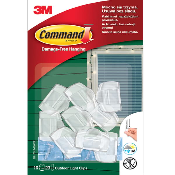 Sila 17017CLR-AWCEE Command Outdoor, 8 klips til ophængning af lamper, 10 stropper