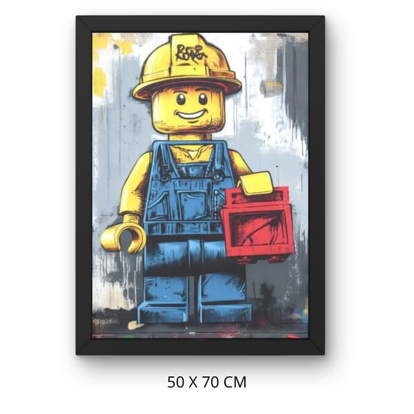 Mal efter nummer billede med ramme Lego Man 50x70 cm