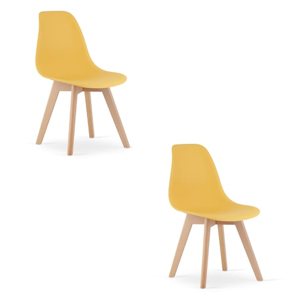 KITO stol sennep / naturlige ben x 2
