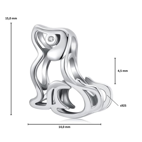 Silverberlock hund med kristallögonpärla silver 925 pärlor