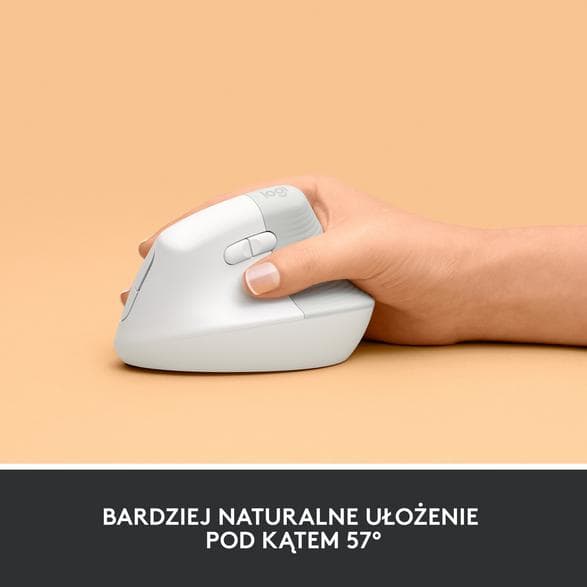 Logitech Lift trådlös vertikal mus – vit (910-006475)