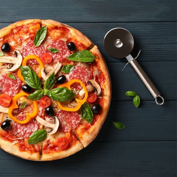 Stålpizzakniv rund 20,5 cm