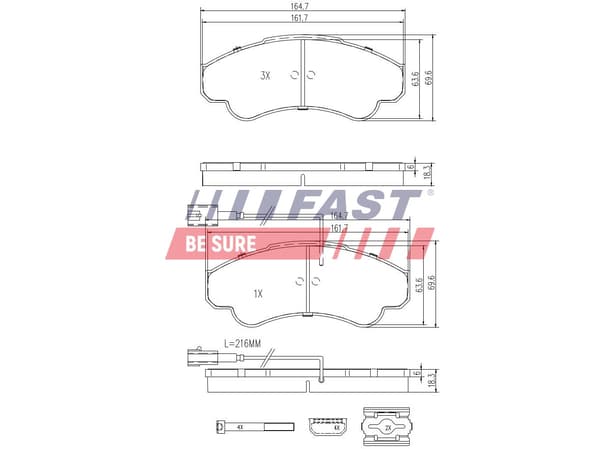 FORRESTE BREMSEKLODSER FT29108 FAST