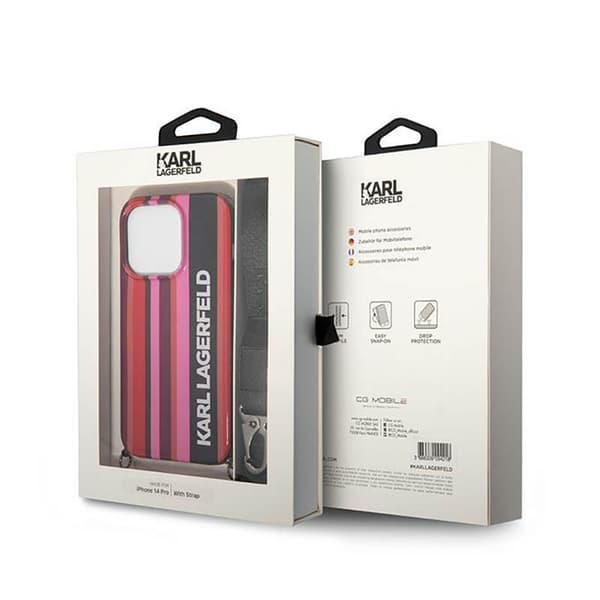 Karl Lagerfeld Color Stripes Strap - iPhone 14 Pro Max cover (lyserød)
