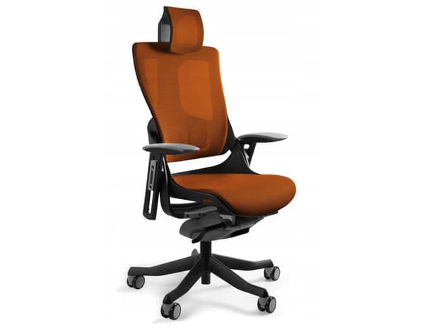 Wau 2 NW45 kontorstol i mesh, mandarin/sort