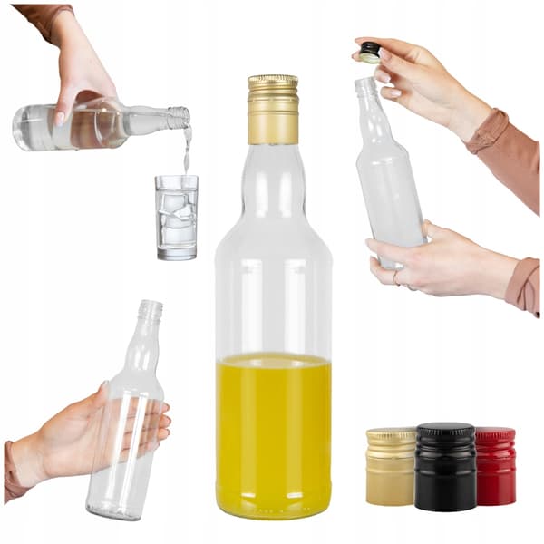 50x MONOPOL glasflaskor 0,5l för vodka, monopolflaska, LÅNG KORK