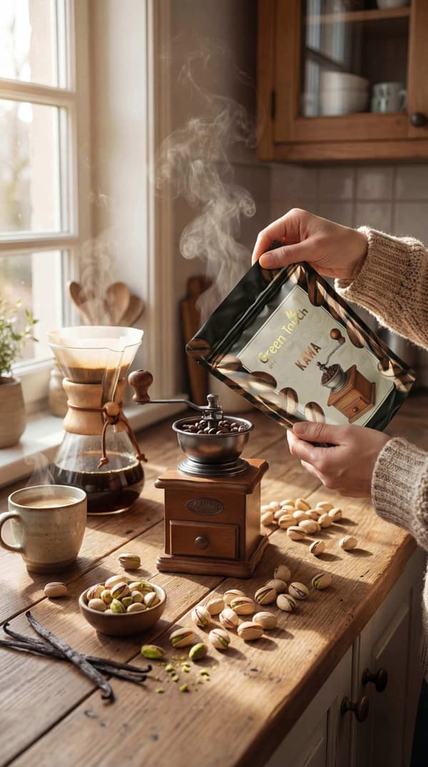Malet kaffe smagsat lime med mynte 200 g Green Touch
