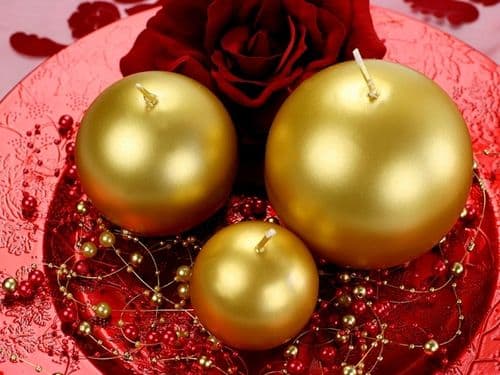 Ljus ""Sphere"" (FI 60) metallic, guld, 1 st.