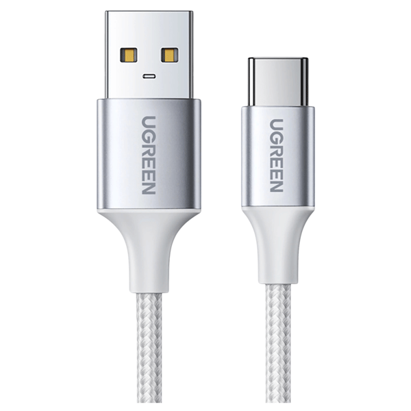 UGREEN US288USB till USB-C-kabel, QC3.0, 1m (vit)