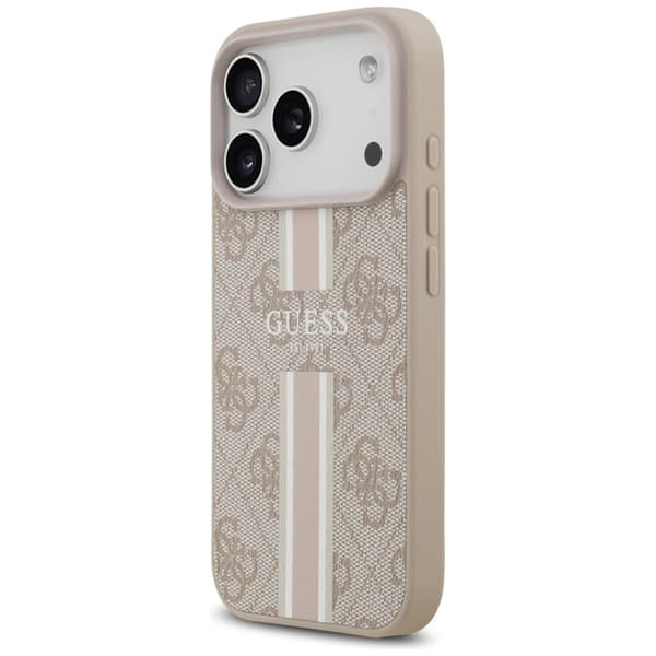 Guess 4G Printed Stripes MagSafe - iPhone 17 Pro -kotelo (vaaleanpunainen)