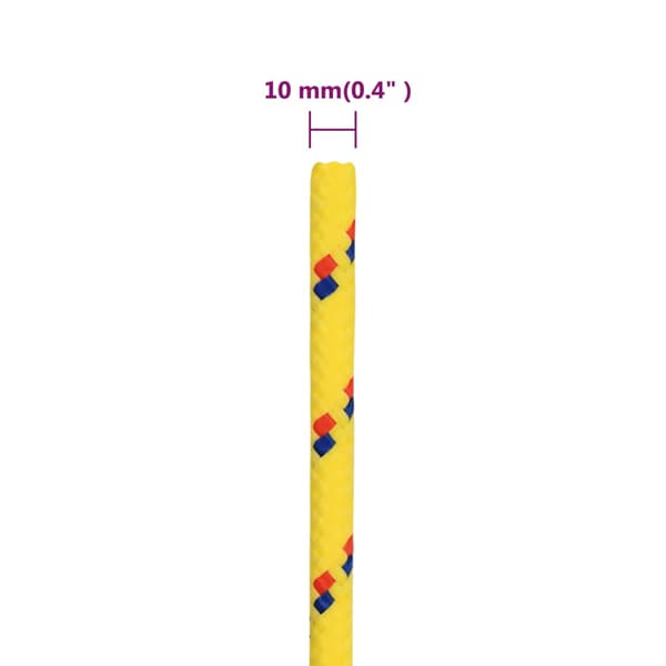 vidaXL Segelrep, Gul, 10 mm, 100 m, Polypropylen