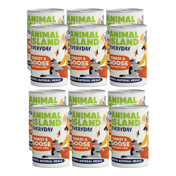 Vådfoder til katte ANIMAL ISLAND Kalkun og gås 12x400g