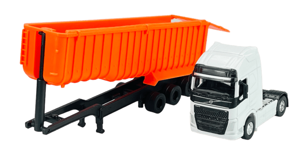 Welly Volvo FH vit + tippflak 1:64 68056