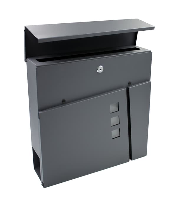 Stor postkasse med avisholder Verotech 3320F/1_SORT