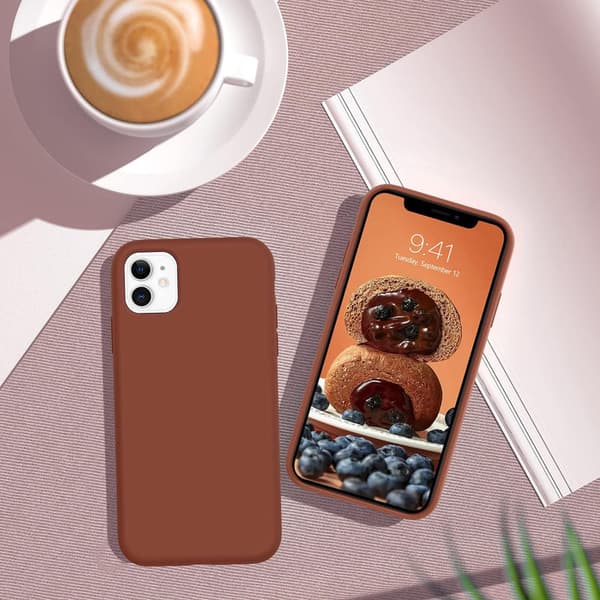 APPLE IPHONE 11 CHOKOLADEBRUN SILIKONEETUIS MED MIKROFIBER A2111