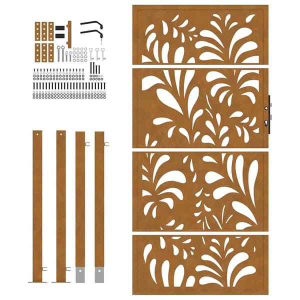 vidaXL havelåge 105x180 cm rustfrit stål bølgemønster