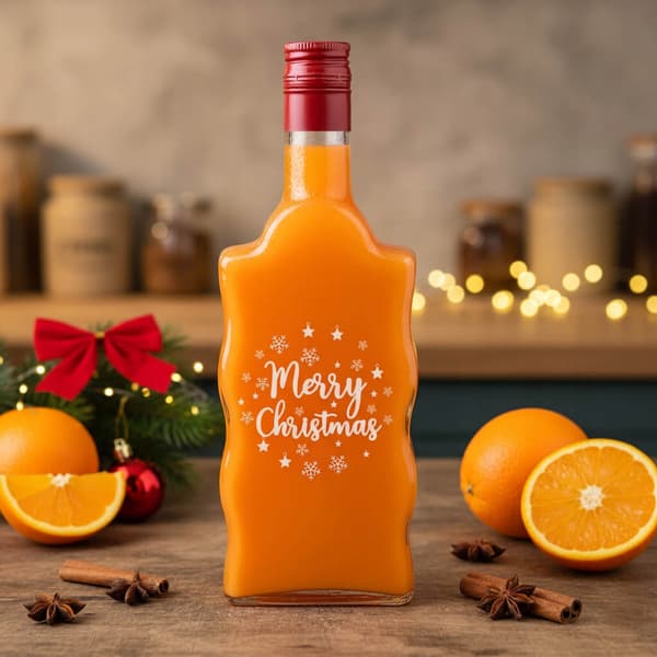 Set med 5 x Christmas wave-glasflaskor 500 ml med tryck FÖR tinkturer 0,5 l