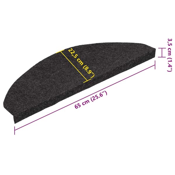 vidaXL selvklæbende trappemåtter 20 stk. sorte 65x22,5x3,5 cm