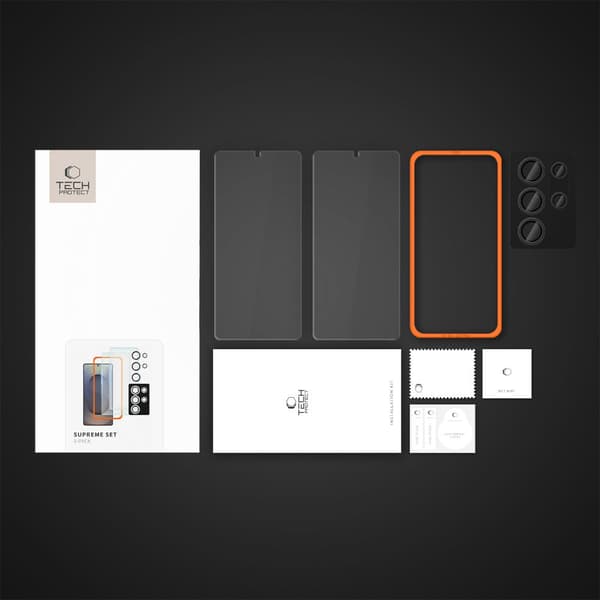 Härdat glas Tech-Protect Supreme-set 3-pack Galaxy S25 Ultra Clear