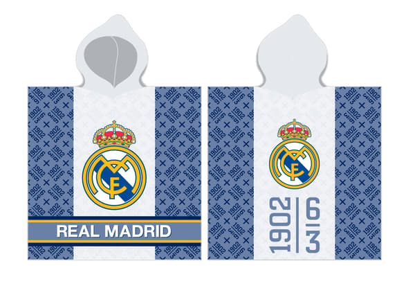 REAL MADRID PONCHO HÅNDKLÆDE 100% bomuldsponcho