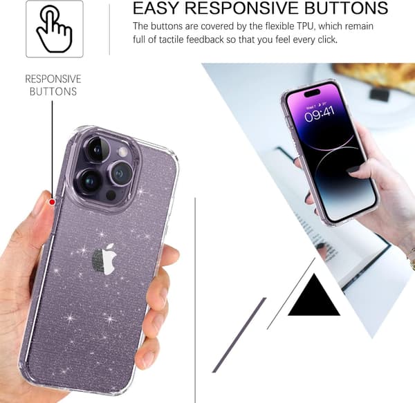 FODRAL TILL APPLE IPHONE 14 PRO MAX KLAR, GLANSIG BAKSIDA