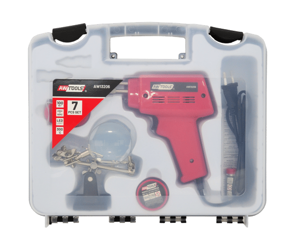 AWTOOLS TRANSFORMATOR LÖDKOLV 100W SET MED TILLBEHÖR 7 DELAR