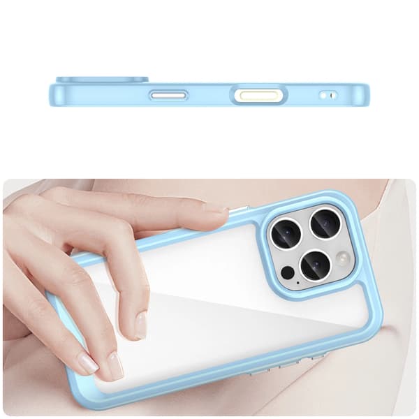 Outer Space-cover med gelramme til iPhone 16 Pro Max - Blå