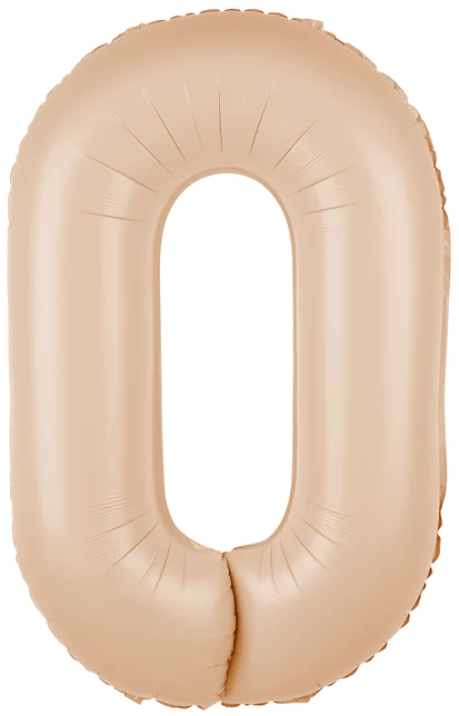 Folieballon nummer 0 karamel 100 cm
