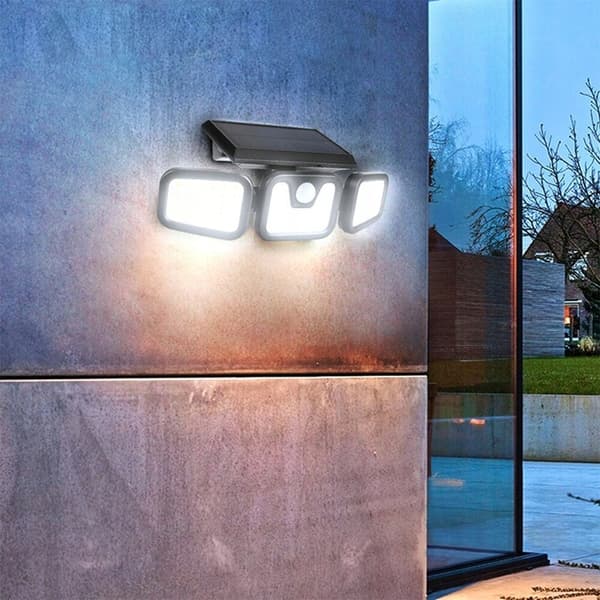 Solcellsdriven LED-gatulampa med rörelse- och skymningssensor