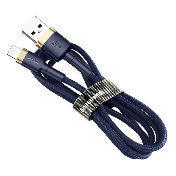 Baseus Cafule USB Lightning-kabel 2.4A 1m (Guld-Marineblå)