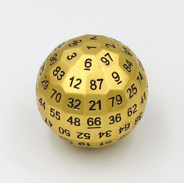 RPG Terninger Golden Scepter Metal Hundred-Sided D100 Terninger