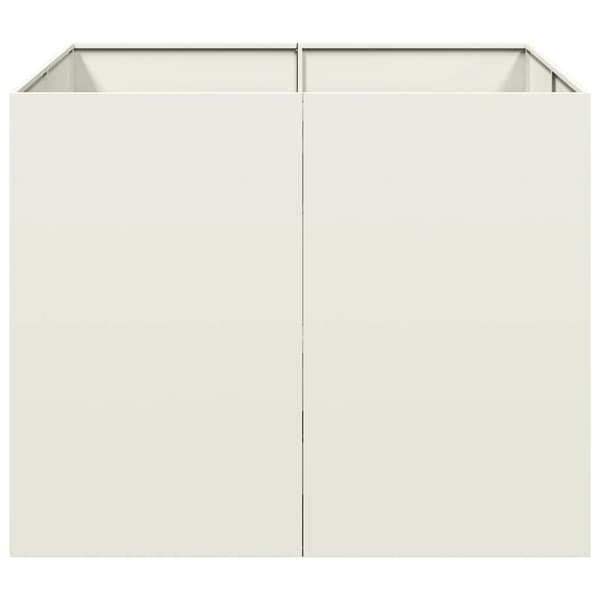 vidaXL Blomkruka vit 100x100x80 cm stål
