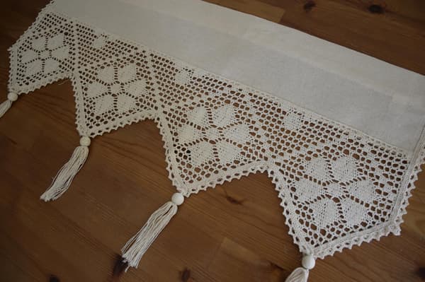 Beige Gardiner 30/70 Hæklet Bomuld