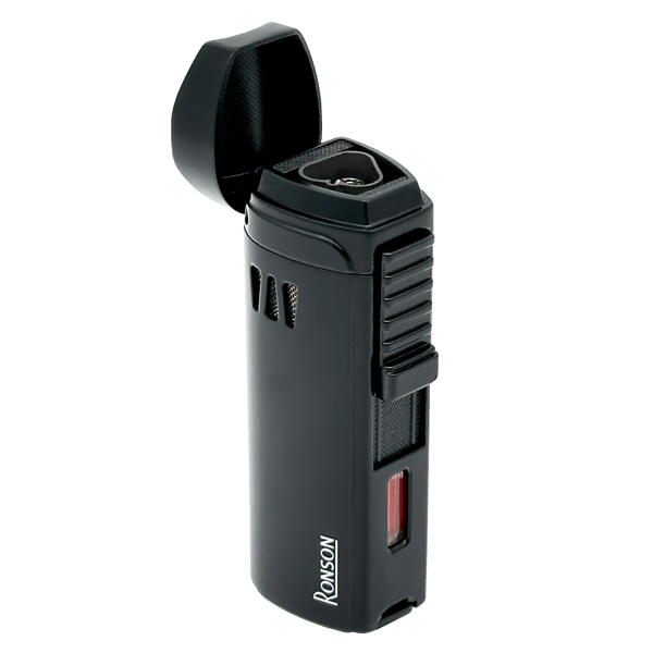 RONSON MISTRAL BLACK 3 JET lighter med cigarpunch, jet
