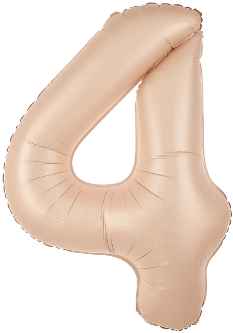 Folieballon nummer 4 karamel 100 cm