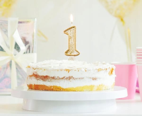 B&C ljus nummer 1 guldkontur 1-pack