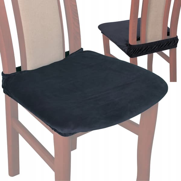 Stolsätesöverdrag kort velour TESS grafit