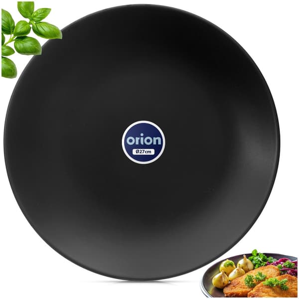 Sort keramisk flad tallerken 27 cm