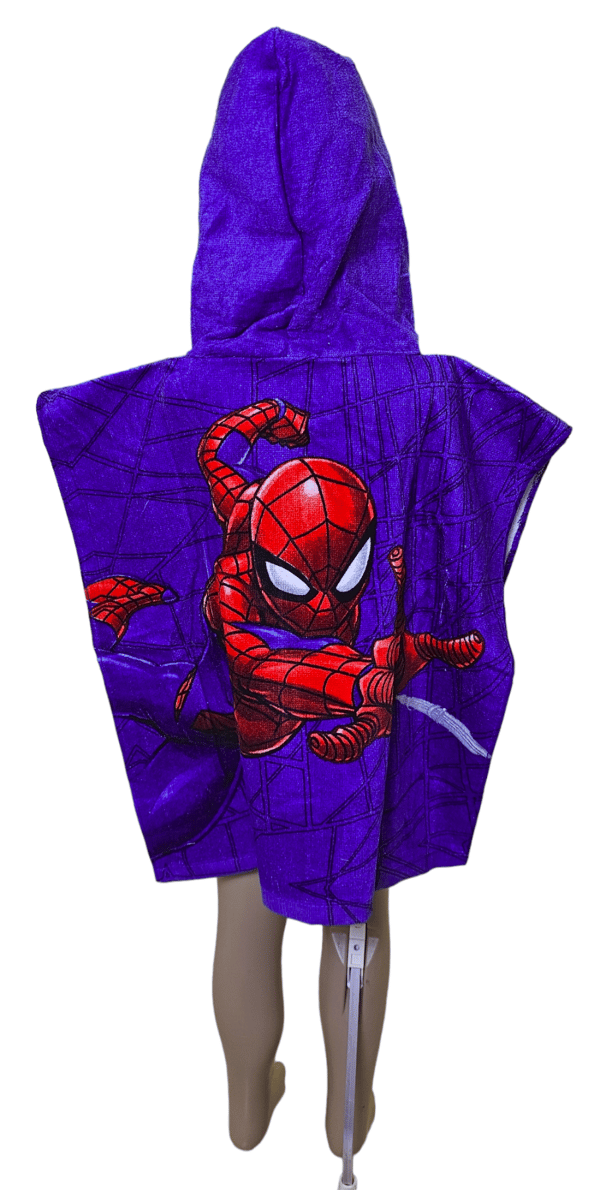 SPIDERMAN Poncho BØRN HÅNDKLÆDE Badebetræk 100% Bomuld MARVEL