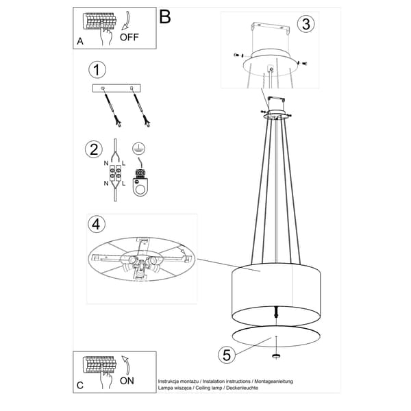 COVERTO 5 E27 HÆNGELAMPE SORT LUMILO 07.299.44