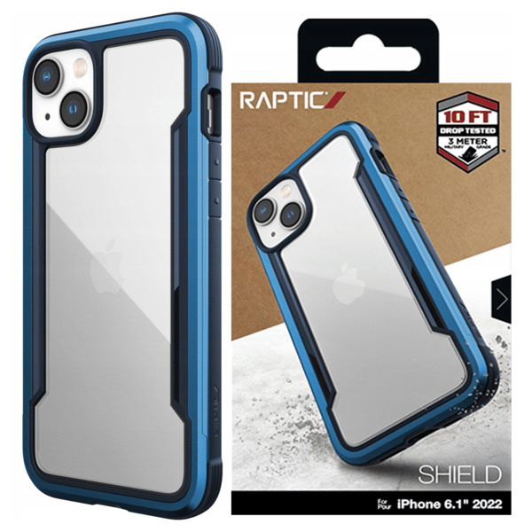 Raptic X-Doria Shield-cover til iPhone 14 Plus, pansret cover, blåt