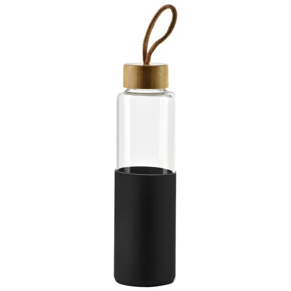 Glasvattenflaska med silikonhölje 600 ml