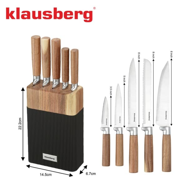 KLAUSBERG KB-7981 KNIVSET I AKACIABLOCKBLOCK
