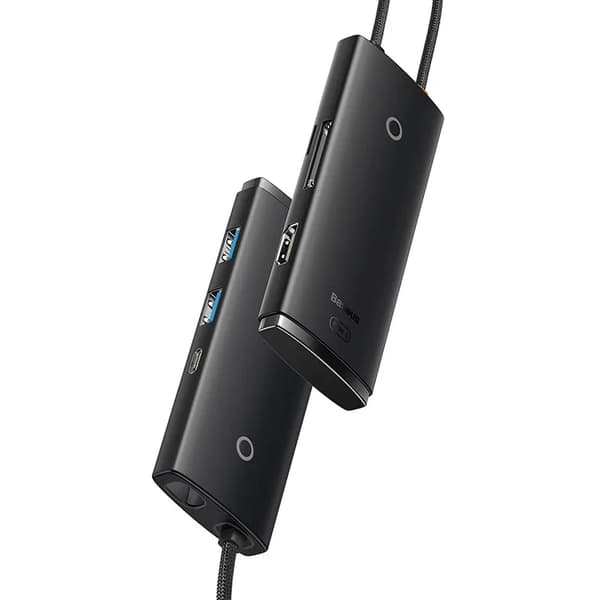 Baseus Lite Series 6-i-1 hub USB-C til 2x USB 3.0 + USB-C + HDMI + SD/TF (sort)